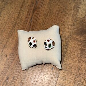 Colorful Gemstone Stud Earrings